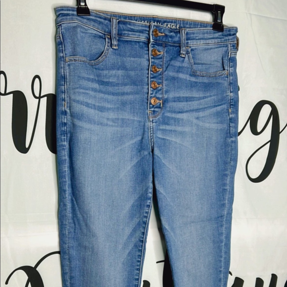 american eagle button fly high rise jeggings